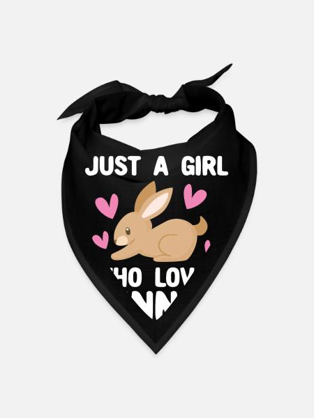 Just A Girl Who Love Bunnies Cute Easter Day Girls - Bandana - black