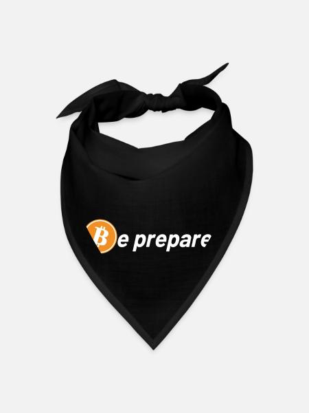 Bitcoin Logo Be Prepared - Bandana - black - Front
