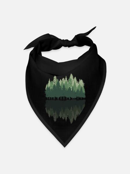 Forest Pine Trees - Bandana - black - Front