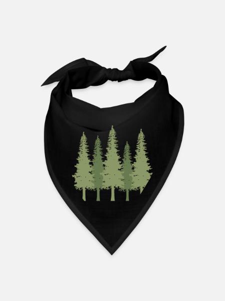 Forest Pine Trees - Bandana - black - Front