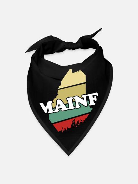 Maine State Vintage Retro Souvenir Graphic - Bandana - black