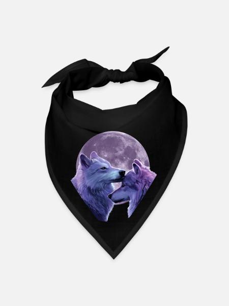 Loup Violet Amour - Bandana - noir - Devant