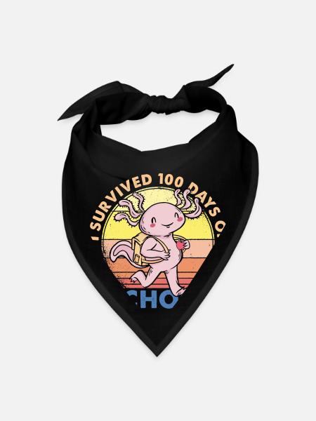 I Survived 100 Days Of School Is Alotl School - Bandana - black - Front