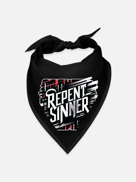 Repent Sinner 18 - Bandana - black - Front