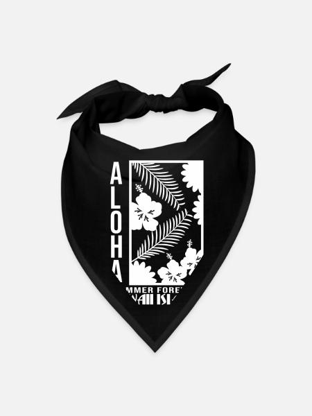 Fresh Hawaiian Style Tshirt Design Hawaii Island - Bandana - black