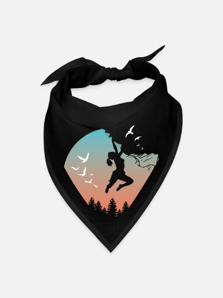 climb climbing rock climbing climber gift - Bandana - black