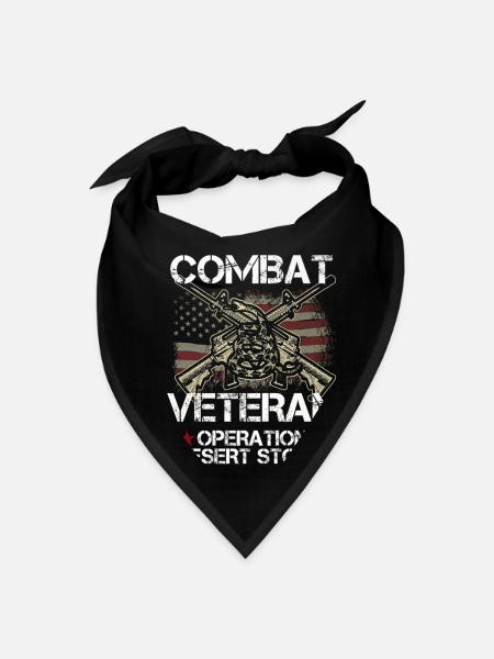 Combat Veteran Desert Storm Military Flag - Bandana - black - Front
