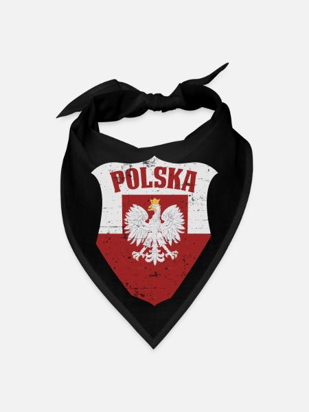 Polish Flag Polska Polish Eagle Polish Crest - Bandana - black - Front
