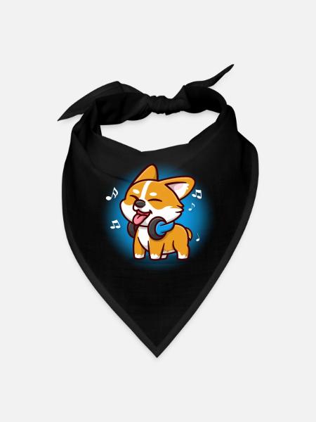 Corgi - Bandana - black - Front