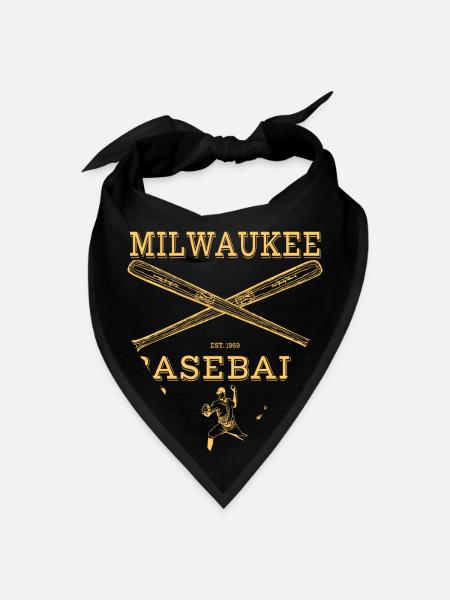 Vintage Milwaukee Baseball - Bandana - black - Front