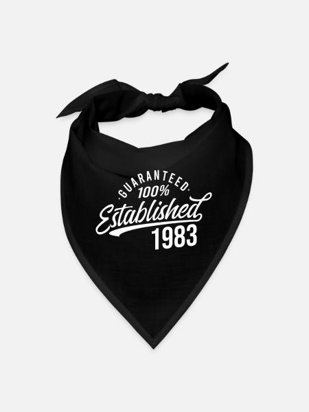 Guaranteed Established in 1983 Birthday - Bandana - black - Front