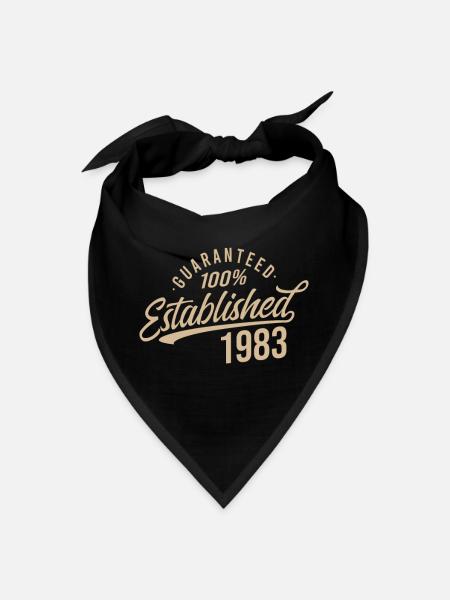 Guaranteed Established in 1983 Birthday - Bandana - black - Front