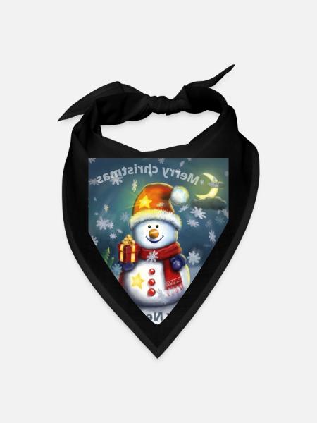 Beautiful design of a snowman with beautiful 2022 - Bandana - black - Front