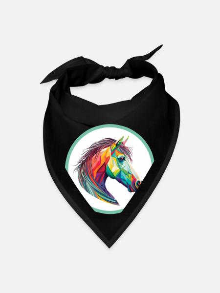 Cheval : symbole légendaire - Bandana - noir - Devant