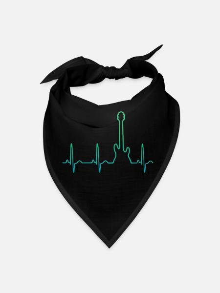 Bass Player With Heartbeat - Bandana - black - Front