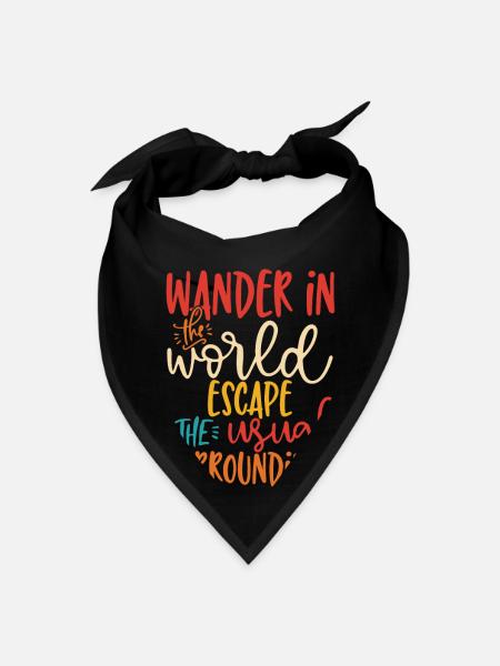 Wander In World Escape The Usual Surroundings Retr - Bandana - black - Front