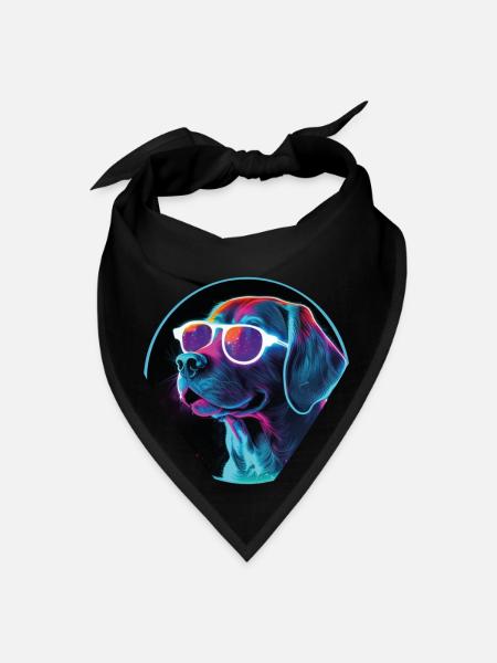 retro cool dog - Bandana - black