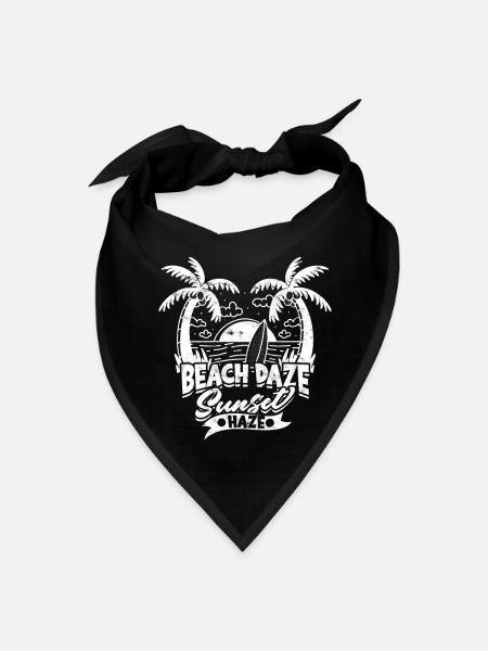 Beach daze, sunset haze - Sunset - Bandana - black - Front