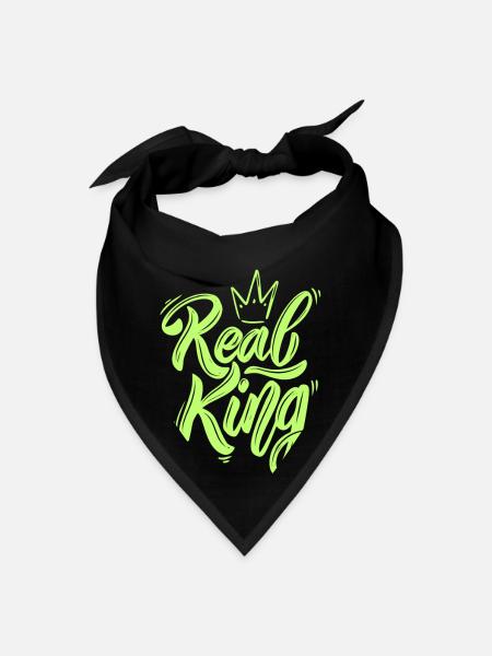 Black Yellow Illustration Lettering Phrase - Bandana - black - Front