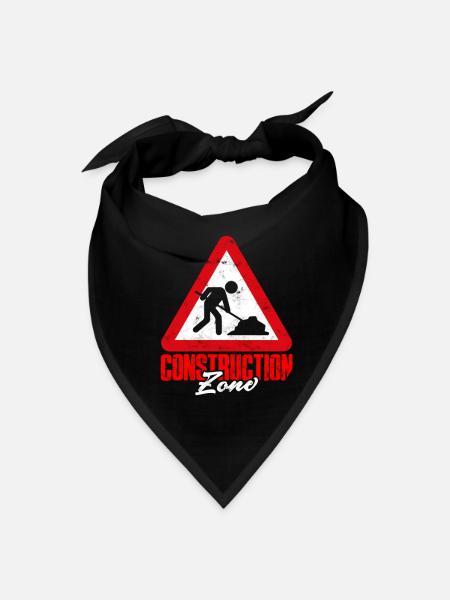 Construction zone - Construction - Bandana - black - Front