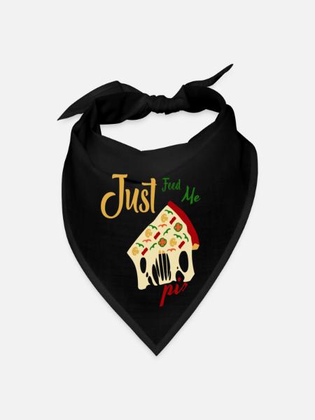 Just feed me pizza - Bandana - black - Front