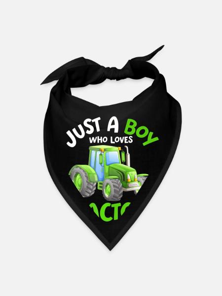 Just A Boy Who Loves Tractors - Bandana - black - Front