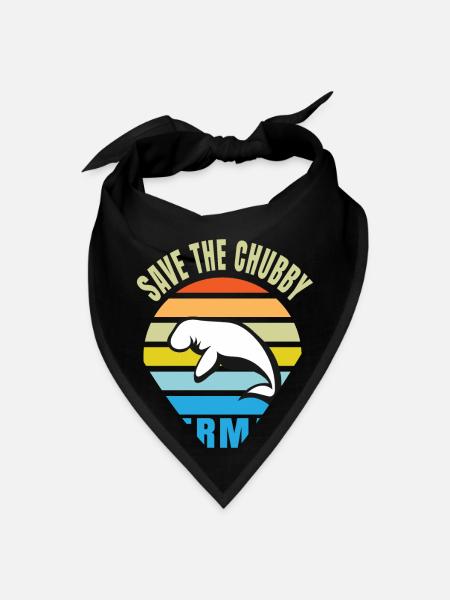 Save the Chubby Mermaid Manatee - Bandana - black - Front