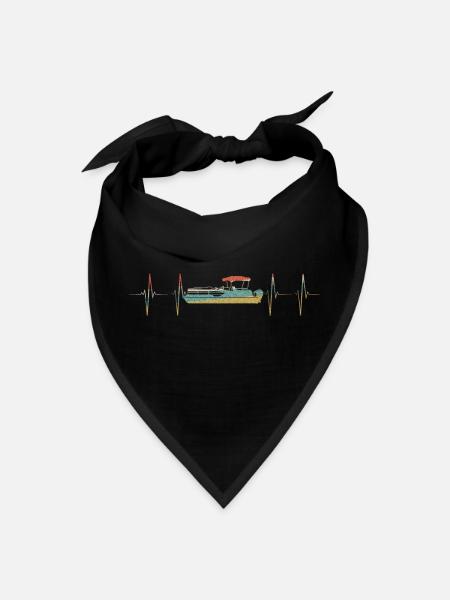 Pontooning Heartbeat Retro ECG EKG Pontoon - Bandana - black - Front