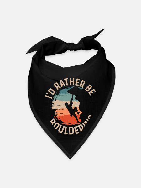 I'd Rather Be Bouldering Boulder Climbing - Bandana - black