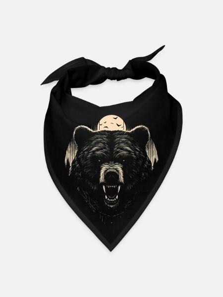 scary bear - Bandana - black - Front