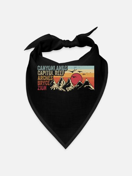 Explore Utah National Parks Mountains - Bandana - black - Front