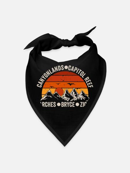 Explore Utah National Parks Mountains - Bandana - black - Front