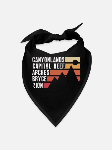 Explore Utah National Parks Mountains - Bandana - black - Front