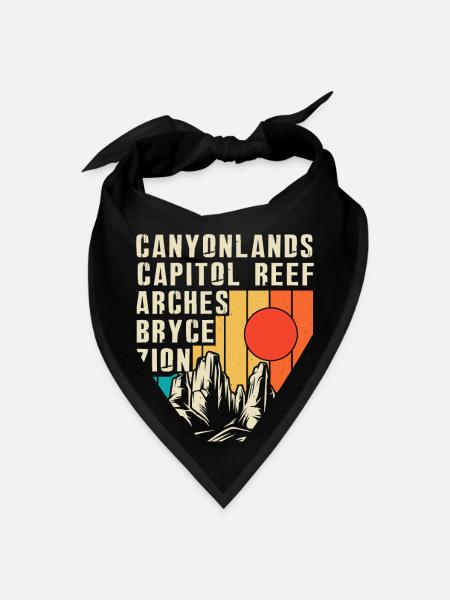 Explore Utah National Parks Mountains - Bandana - black - Front