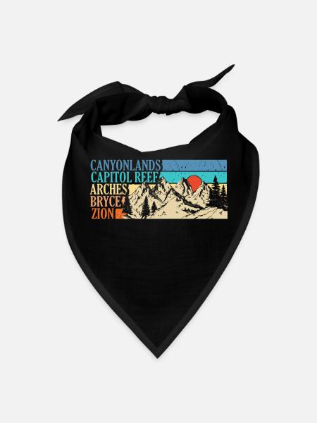 Explore Utah National Parks Mountains - Bandana - black - Front