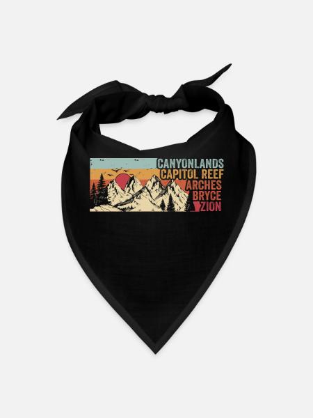 Explore Utah National Parks Mountains - Bandana - black - Front