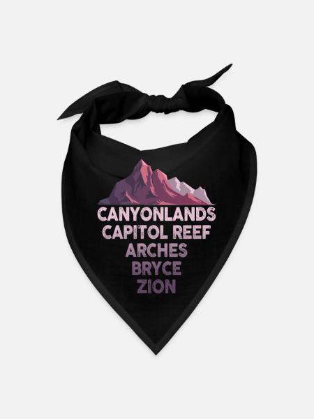Explore Utah National Parks Mountains - Bandana - black - Front