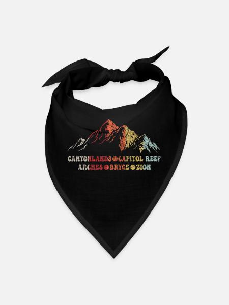 Explore Utah National Parks Mountains - Bandana - black - Front