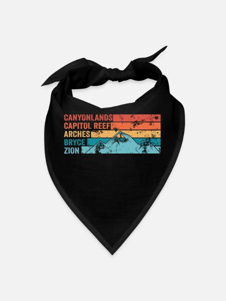 Explore Utah National Parks Mountains - Bandana - black - Front