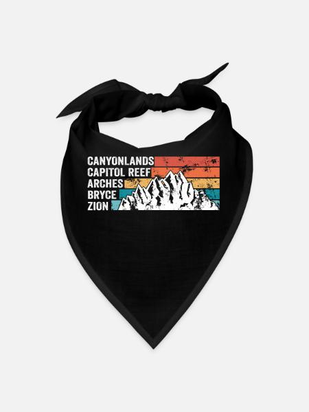 Explore Utah National Parks Mountains - Bandana - black - Front