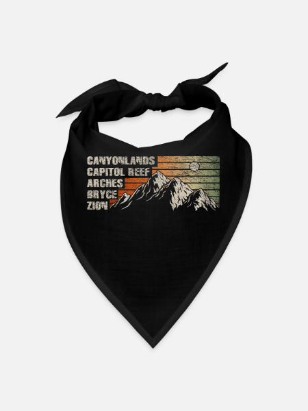 Explore Utah National Parks Mountains - Bandana - black - Front