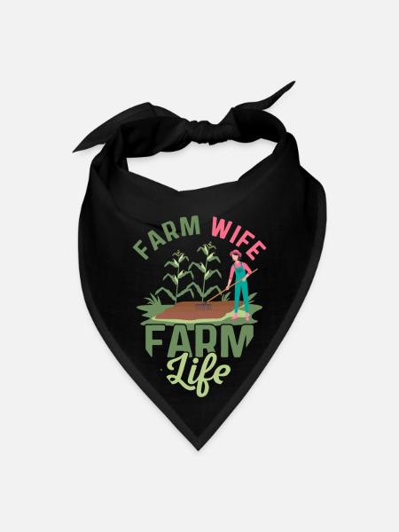 Farm Wife Farm Life Animal Farmer Farming - Bandana - black - Front