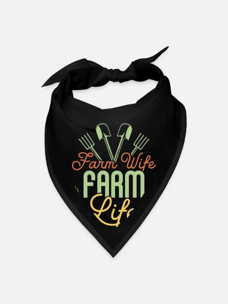 Farm Wife Farm Life Farming Animal Farmer - Bandana - black - Front