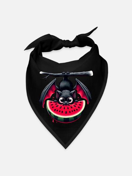 Chauve-souris Melon aux fruits d’été - Bandana - noir - Devant