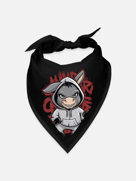 Donkey Urban Animal Style Animal Lover - Bandana - black - Front