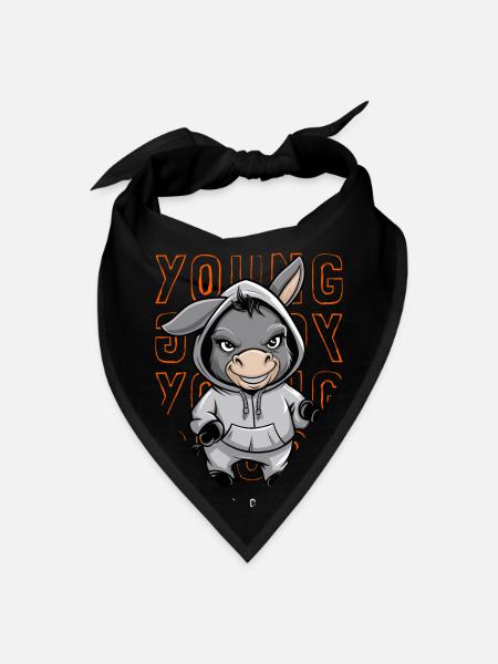 Donkey Young and Cool Animal Lover - Bandana - black - Front