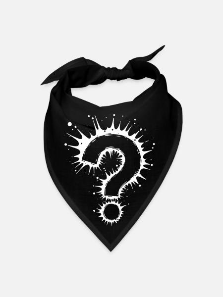 What Question Mark Splash - Bandana - black - Front