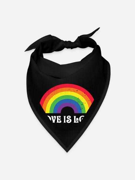 Love Is Love Rainbow Gay Pride Lgbtq Pride Flag - Bandana - black