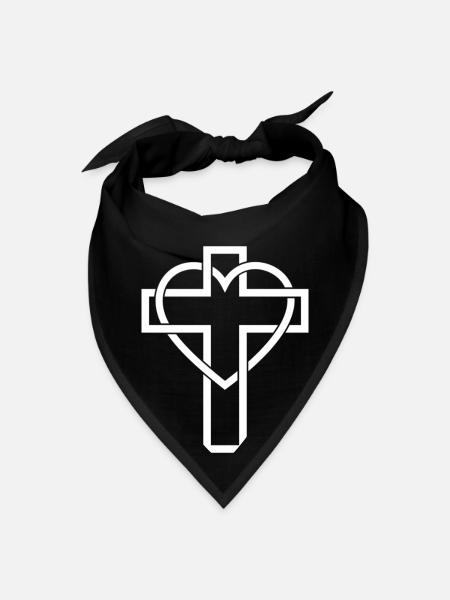 Jesus Cross Love - Bandana - black - Front