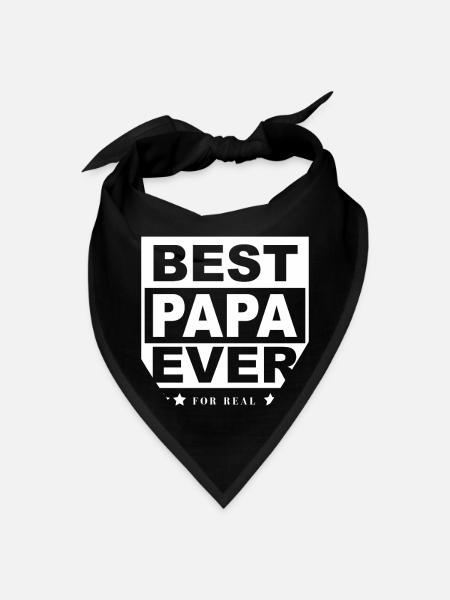 Best Papa Ever Shirt For Papas - Bandana - black - Front